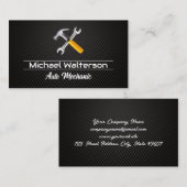 Carte De Visite Logo de la clé de marteau | Fibre de carbone (Devant / Derrière)