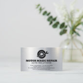 Carte De Visite Logo de la clé de pneus | Atelier de réparation au (Debout devant)