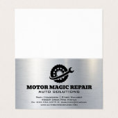 Carte De Visite Logo de la clé de pneus | Atelier de réparation au (Extérieur déplié)