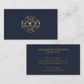 Carte De Visite Logo de la compagnie moderne professionnelle Blue  (Devant / Derrière)