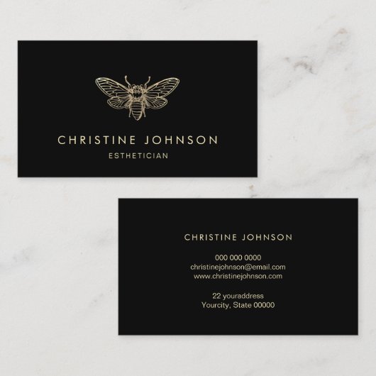 Carte De Visite logo de la conception de feuille d'or (Devant / Derrière)