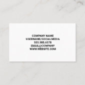 Carte De Visite Logo de la coupe de café | Café Splash (Dos)