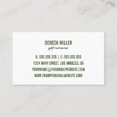 Carte De Visite Logo de la Coupe de golf| Professionnel ou instruc (Dos)