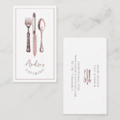 Carte De Visite Logo de la coutellerie élégant (Devant / Derrière)