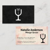 Carte De Visite Logo de la Cravate en verre de vin | Restauration (Devant / Derrière)