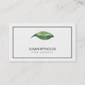 Carte De Visite Logo de la feuille verte aquarelle (Devant)