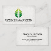 Carte De Visite Logo de la feuille verte | Jardinage (Devant / Derrière)