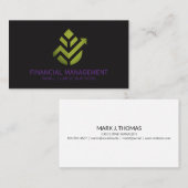 Carte De Visite Logo de la finance de feuille géométrique (Devant / Derrière)