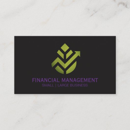 Carte De Visite Logo de la finance de feuille géométrique (Devant)