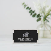 Carte De Visite Logo de la finance métallique | Graphique à barres (Debout devant)