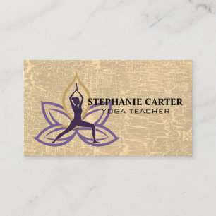 Carte De Visite Logo de la fleur de lotus de pose de yoga