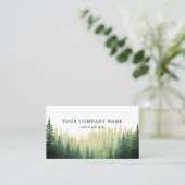 Carte De Visite Logo de la forêt de pins rustique (Debout devant)