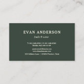 Carte De Visite Logo de la forêt de pins rustique (Dos)