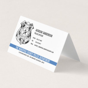 Carte De Visite Logo de la ligne bleue mince du service de police