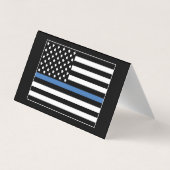 Carte De Visite Logo de la ligne bleue mince du service de police (Dos)