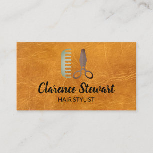Carte De Visite Logo de la liste de cheveux Cuir