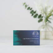 Carte De Visite Logo de la lune de croissant bleu turquoise (Debout devant)