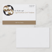 Carte De Visite Logo de la Lune Planète Noire et Or (Devant / Derrière)