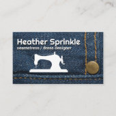 Carte De Visite Logo de la machine à coudre | Jeans | Stitching (Devant)