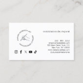 Carte De Visite Logo de la main de l'artiste moderne (Dos)