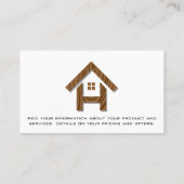 Carte De Visite Logo de la Maison à bois | Menuiserie de construct (Dos)