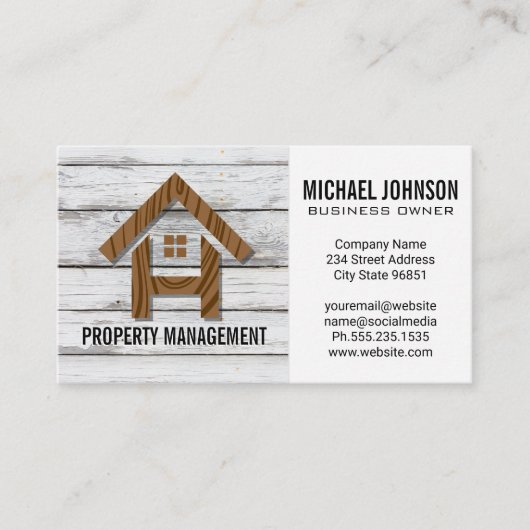 Carte De Visite Logo de la Maison à bois | Menuiserie de construct (Devant)
