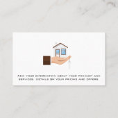 Carte De Visite Logo de la maison à main (Dos)