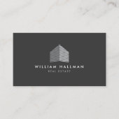 Carte De Visite Logo de la maison Abstrait Gris/Gris foncé (Devant)