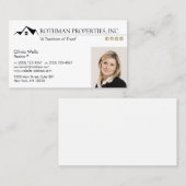 Carte De Visite Logo de la maison Agent immobilier Ajouter une ent (Devant / Derrière)