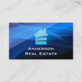 Carte De Visite Logo de la maison | Arrière - plan Abstrait bleu (Devant)