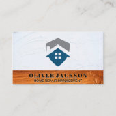 Carte De Visite Logo de la maison | Arrière - plan de pince à bois (Devant)