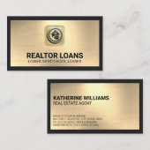 Carte De Visite Logo de la maison | Arrière - plan métallique (Devant / Derrière)