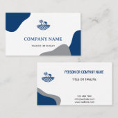 Carte De Visite Logo de la Maison Bleue moderne Réaltor Immobilier (Devant / Derrière)