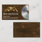 Carte De Visite Logo de la maison | Bois et scie (Devant / Derrière)