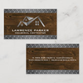 Carte De Visite Logo de la maison | Construction | Bois | Acier (Devant / Derrière)