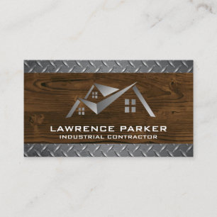 Carte De Visite Logo de la maison   Construction   Bois   Acier