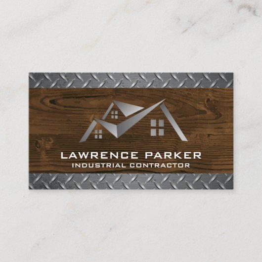 Carte De Visite Logo de la maison | Construction | Bois | Acier (Devant)