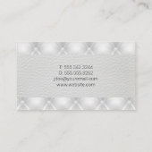 Carte De Visite Logo de la maison | Cuir blanc rembourré (Dos)