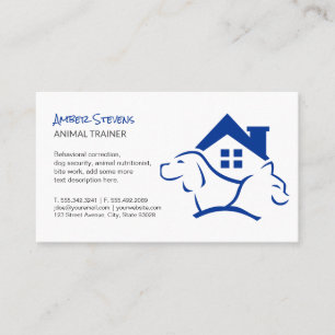 Carte De Visite Logo de la maison de chat de chien