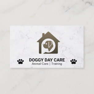 Carte De Visite Logo de la maison de chien   Services animaux