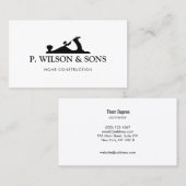 Carte De Visite Logo de la maison de construction et du menuisier (Devant / Derrière)