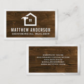 Carte De Visite Logo de la maison de construction | Panneaux en bo (Devant / Derrière)