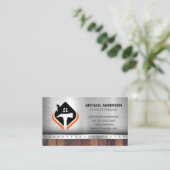 Carte De Visite Logo de la maison de marteau | Construction | Bois (Debout devant)
