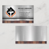 Carte De Visite Logo de la maison de marteau | Construction | Bois (Devant / Derrière)