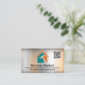 Carte De Visite Logo de la maison de marteau | Réparateur | Code Q (Debout devant)