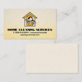 Carte De Visite Logo de la maison de nettoyage des femmes | jaune (Devant / Derrière)