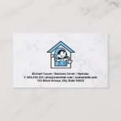 Carte De Visite Logo de la maison de nettoyage | Marbre | Logo de  (Dos)