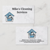 Carte De Visite Logo de la maison de nettoyage | Marbre | Logo de  (Devant / Derrière)