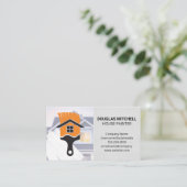 Carte De Visite Logo de la maison de pinceau | Menuiserie (Debout devant)