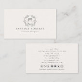 Carte De Visite Logo de la maison, décorateur, lait blanc (Devant / Derrière)